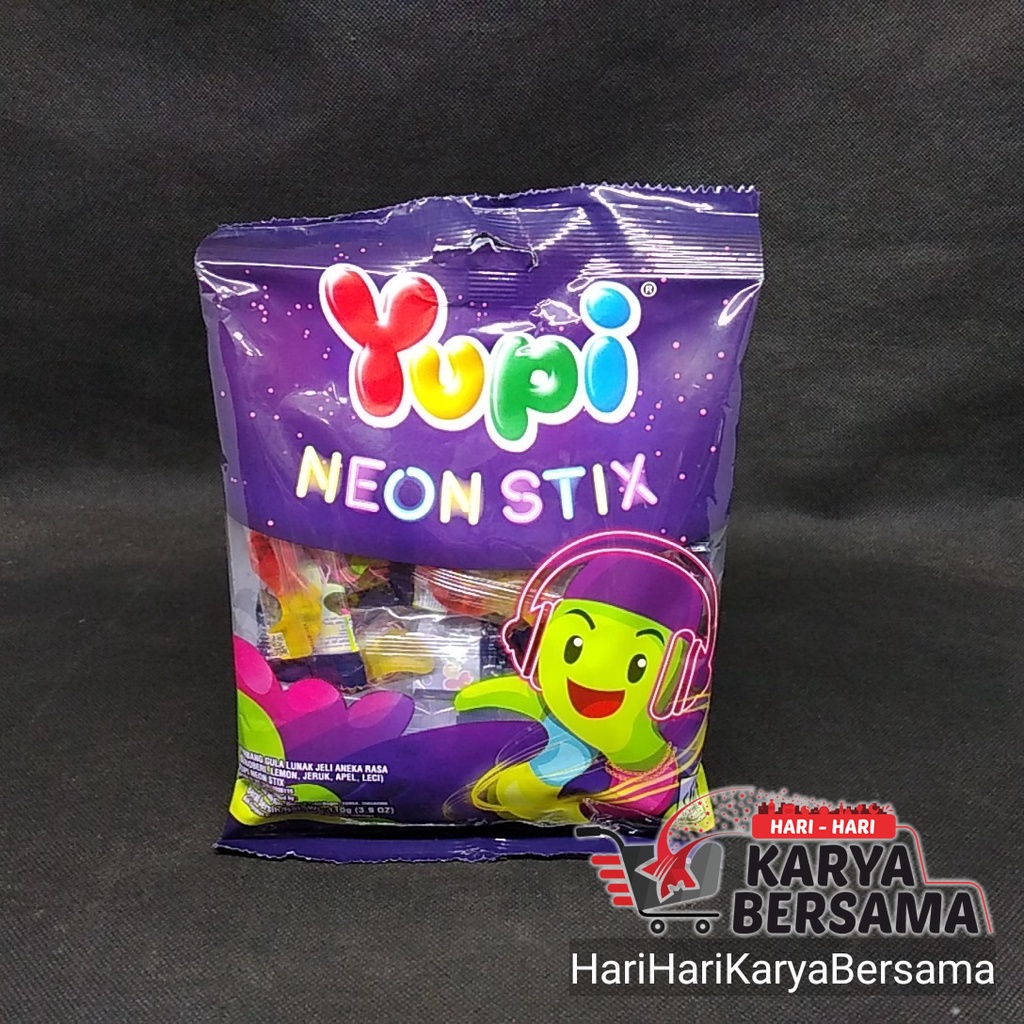 

PERMEN YUPI NEON STIX BAG 110GR