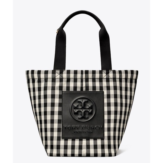 VS Tas Tory Burch 84771 Piper GingHam Small Square Tote Bag Vvs