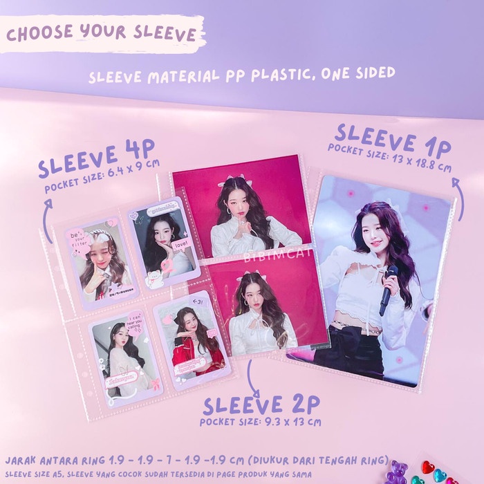 Sundae - A5 Binder Leather Case / Binder Album Photocard PC Pastel - Sleeve Only, Sleeve 4P A5