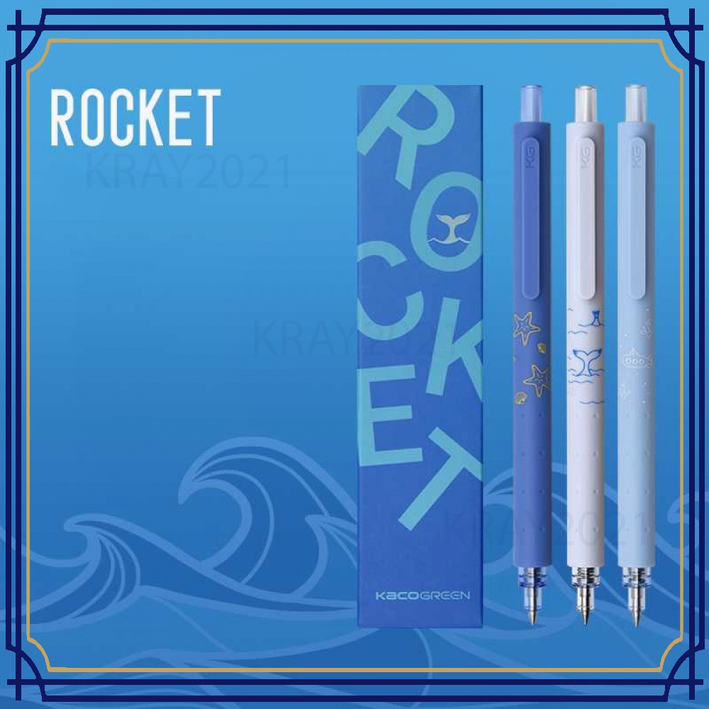 

ROCKET Pena Pulpen Gel Marine Pen 0.5mm Tinta Hitam 3 PCS -AT290