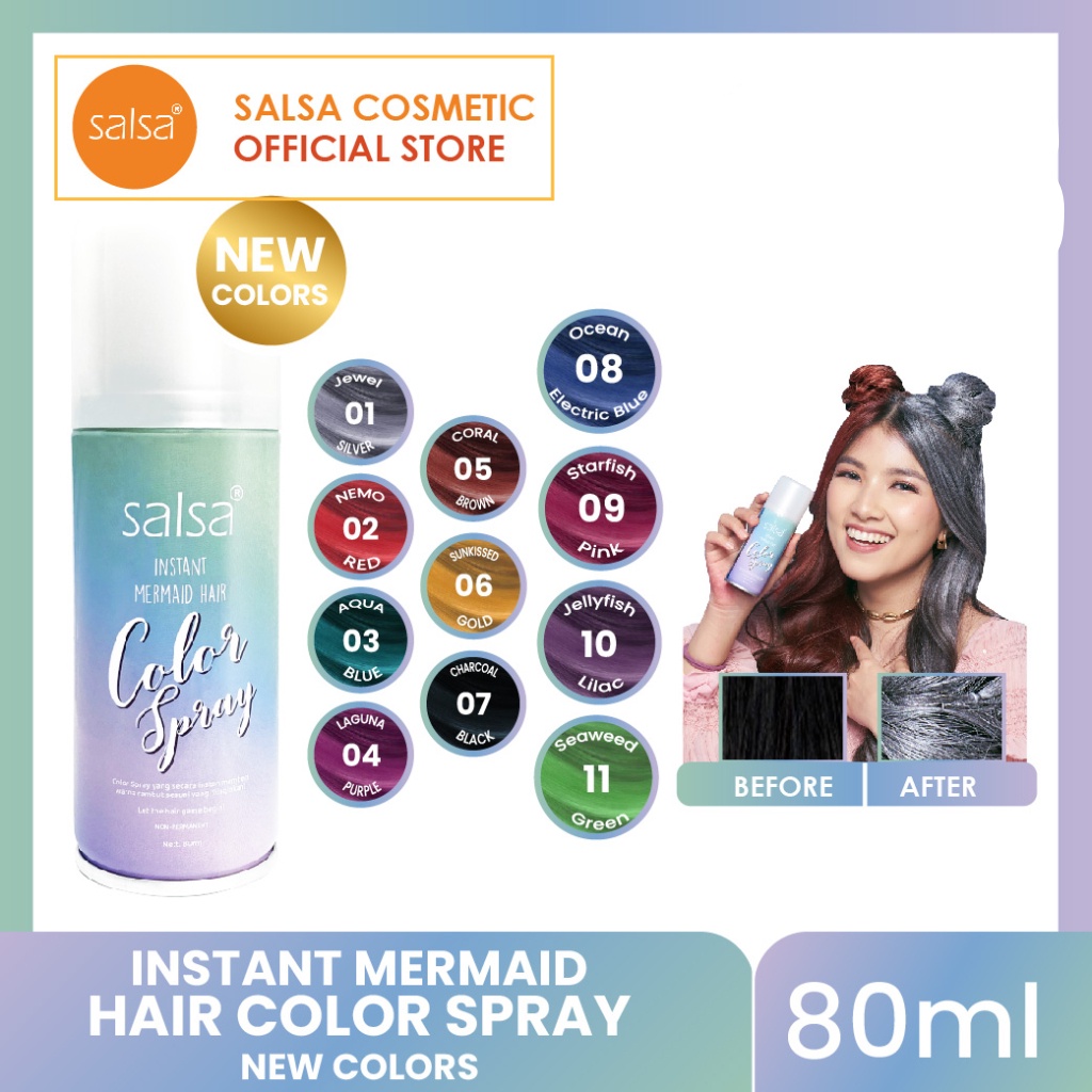 SALSA Instant Mermaid Hair Color Spray - Semir Rambut Temporary / SALSA Instant Mermaid Hair Color S