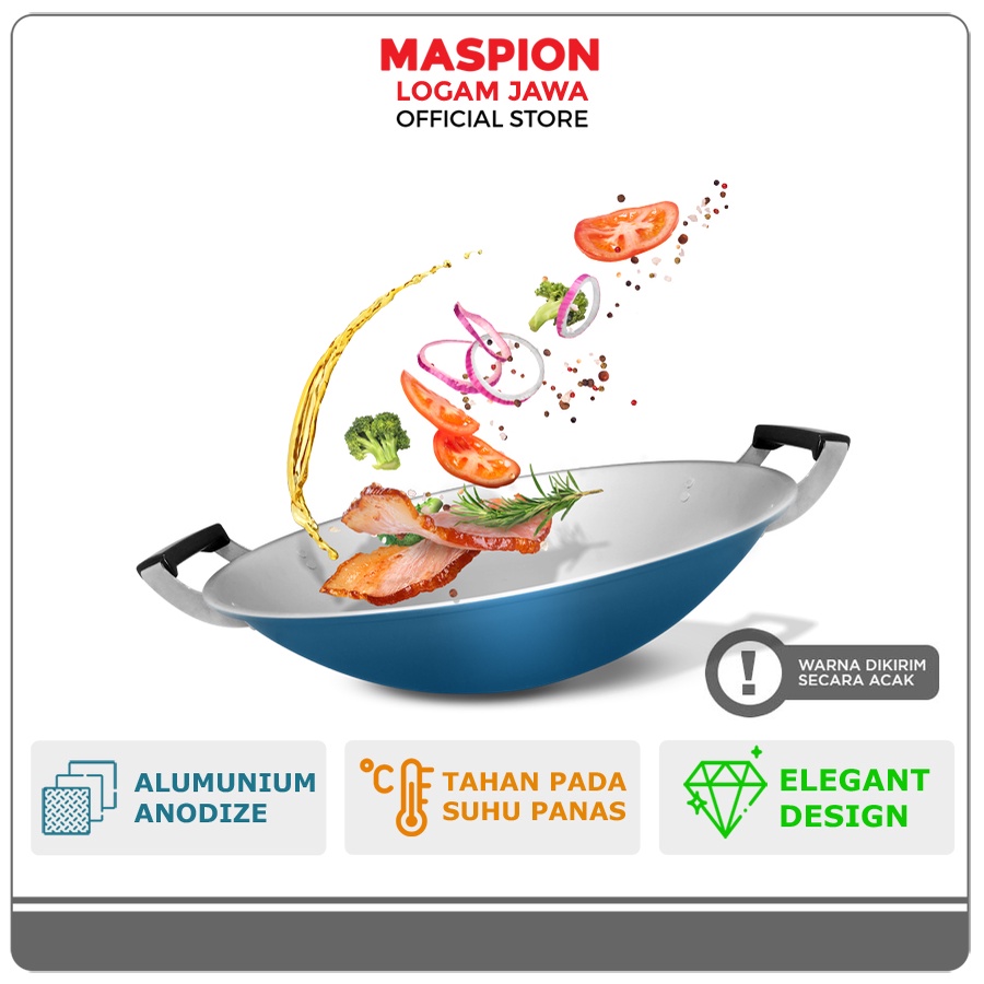 Maspion Mikado Wajan Penggorengan Alumunium Clarita Anodize
