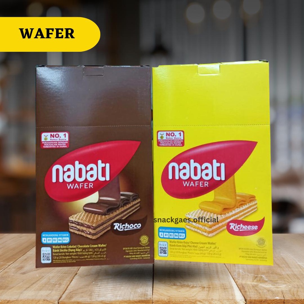 

NABATI WAFER 500 (1 box isi 20pcs) RICHOCO NABATI WAFER COKLAT NABATI WAFER KEJU RICHEESE