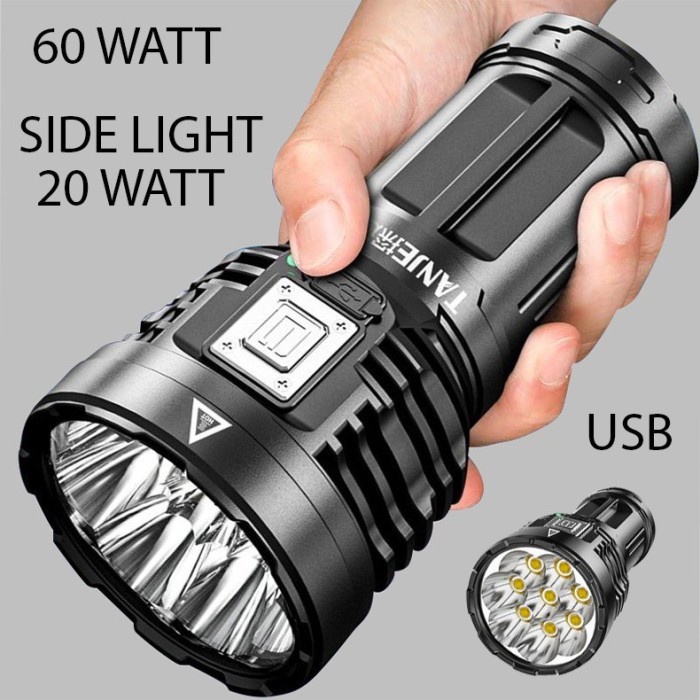 Senter Led 60w + 20w / Senter Led Chargeable / Senter Cas Led