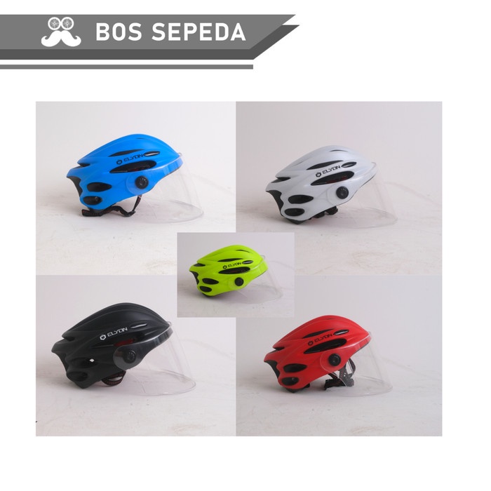 ELYON HELMET GEMINI SHIELD PLUS PROTECTION HELM SEPEDA