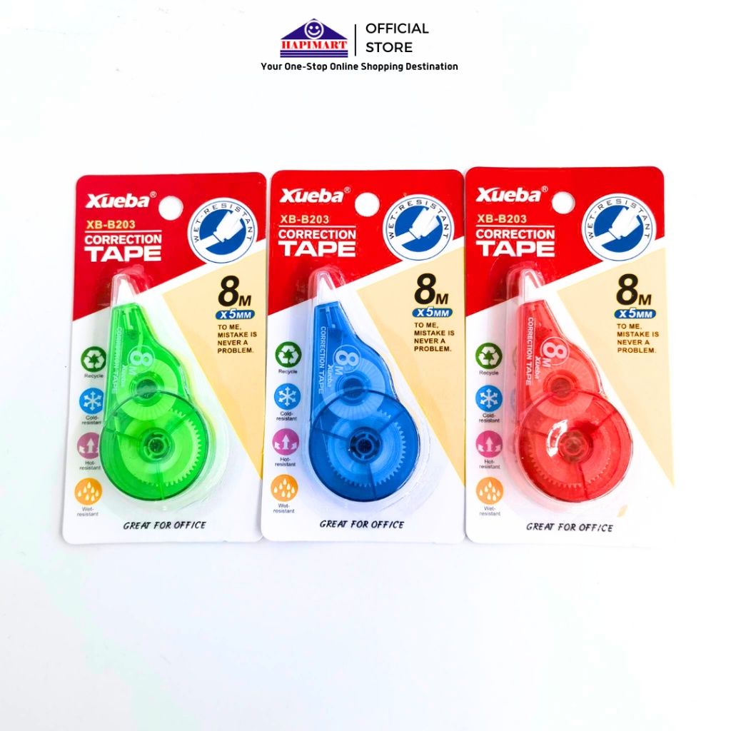 

Correction Tape/Tipe-Ex Kertas/Pita Koreksi 8M Tidak Mudah Terputus