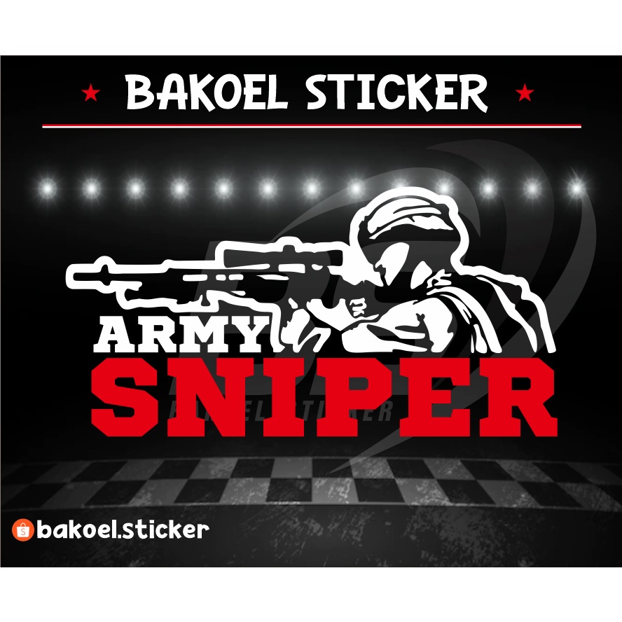 Sticker Army Sniper Untuk Mobil Kaca Belakang | Cutting Sticker
