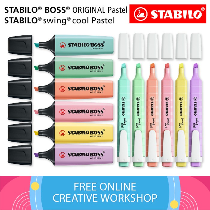 

[Terbaru] STABILO Set 12 - Warna Pastel BOSS Original Swing Cool Highlighter