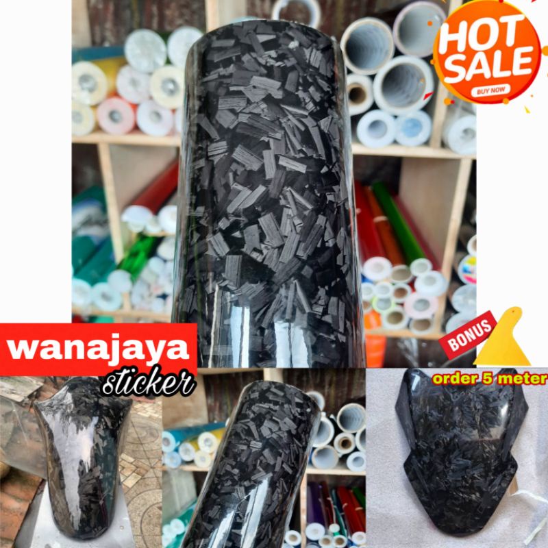 stiker skotlet carbon forged / skotlet carbon forged hitam glossy / stiker carbon forged 5D