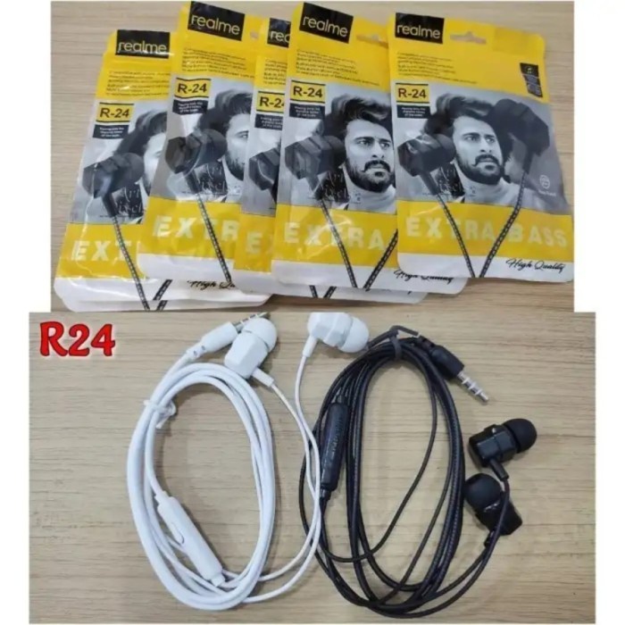 HEADSET HANDSFREE REALME R24 + MIC STETEO EARPHONE R-24