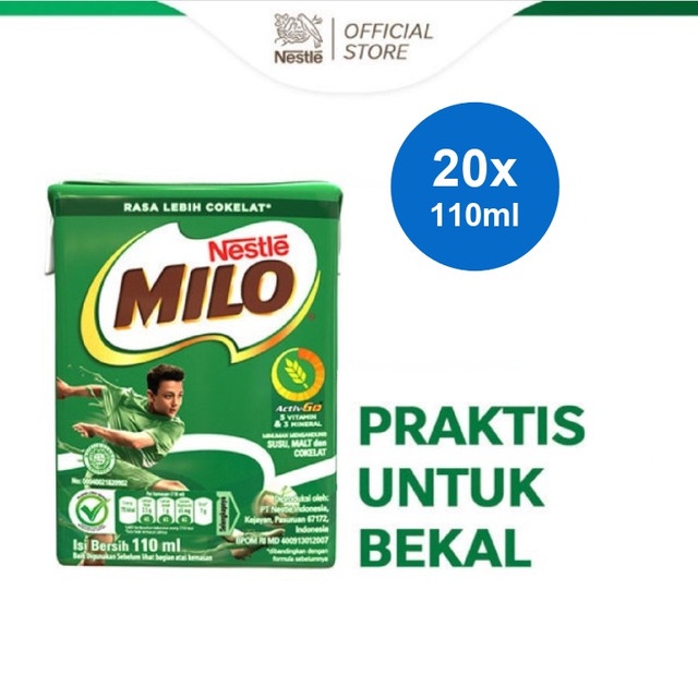 

Milo Activ-Go Minuman Mengandung Susu dan Cokelat UHT Multipack 110ml x 20