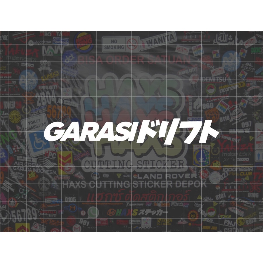 Cutting Sticker Garasi Drift Kanji Ukuran 10 Cm Untuk Motor Mobil