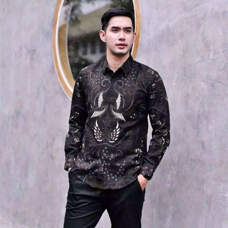 NEW ARRIVAL DISTRO KEMEJA BAJU BATIK PRIA LENGAN PANJANG PRIA COWOK BORDIR SOGAN HRB026 MODERN KATUN SLIM FIT STANDAR ATASAN PEKALONGAN FORMAL