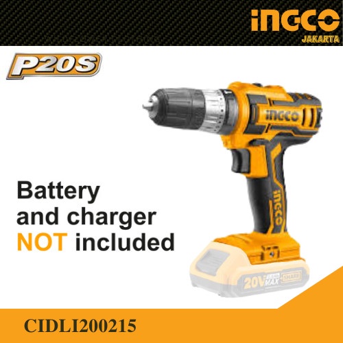 MESIN BOR IMPACT CORDLESS UNIT ONLY 20V BOR BATERAI INGCO CIDLI200215
