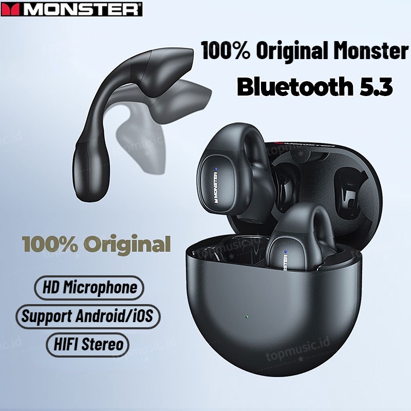 Monster Open Ear 200 100% Original TWS Wireless Earphones Bluetooth 5.3 Headset IPX7 Noise Reduction Touch Control Sport/Gaming Headphones With Mic
