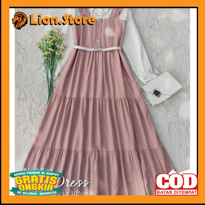 [ COD ] GAMIS SET VARIASI REMPEL / FASHION MUSLIM TERBARU / GAMIS LIVY DRESS / BAJU WANITA KEKINIAN 