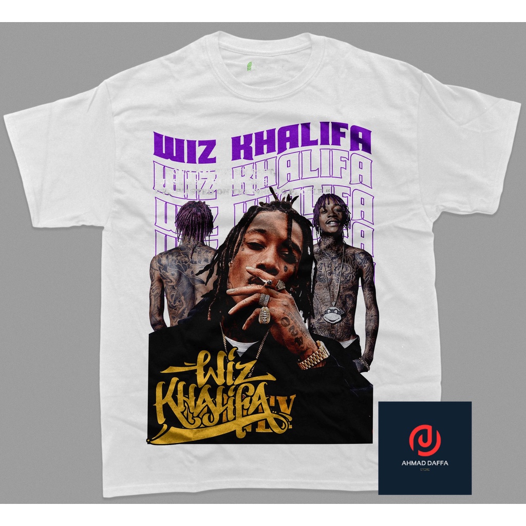 VINTAGE - Wiz Khalifa T-Shirt - Baju - Kaos - Baju Kaos Vintage - Cotton Combed 24s