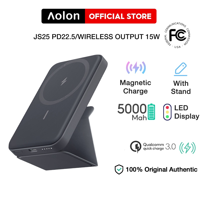 Aolon JS25 Powerbank 5000mAh Magnetic Battery MagGo Magnetic Auxiliary Battery Wireless Portable Charger Magnetic Power Bank PK Anker PowerBank