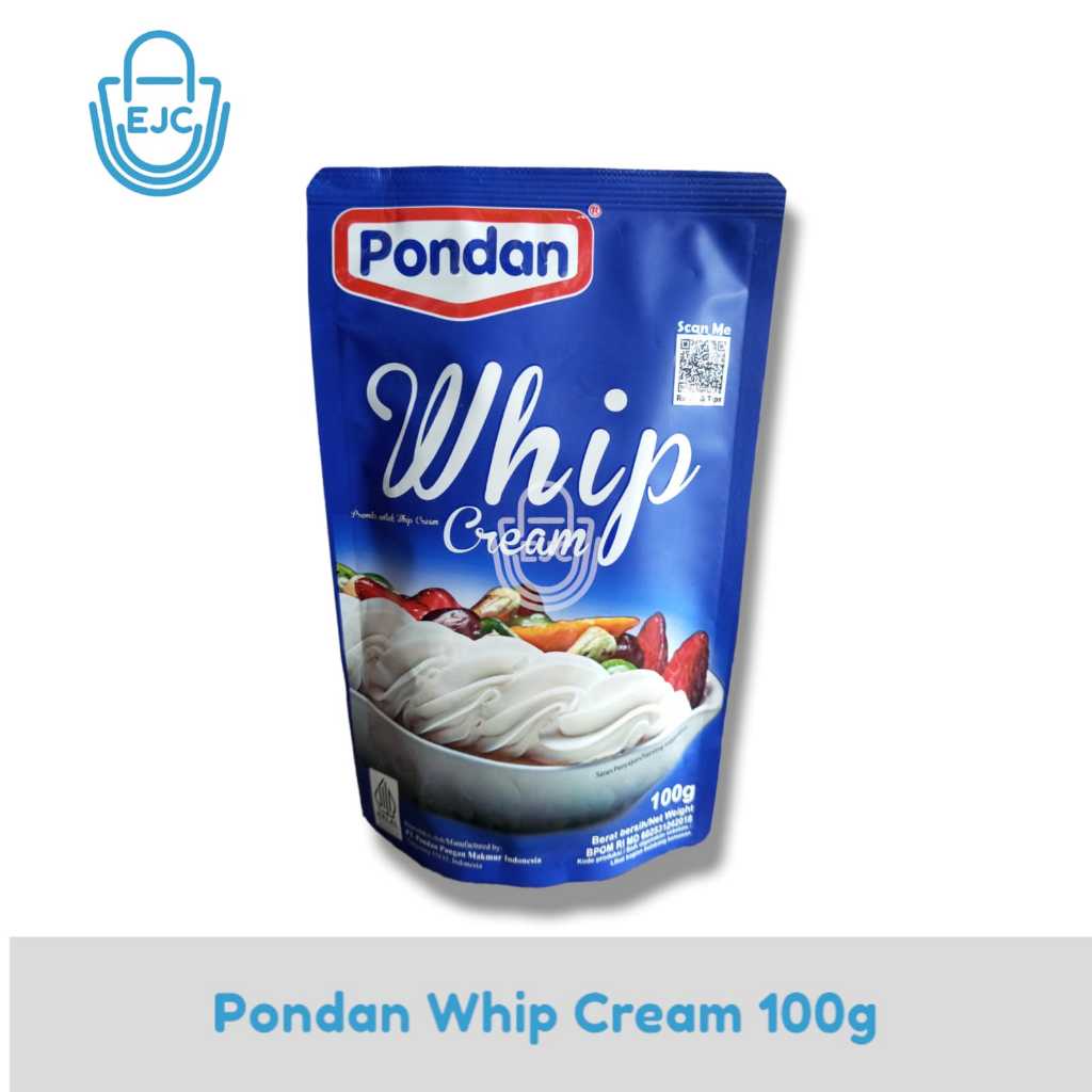 

PONDAN WHIP CREAM POUCH 100GR / BUBUK INSTAN KRIM KUE KEMASAN 100GR / WHIP CREAM BUBUK