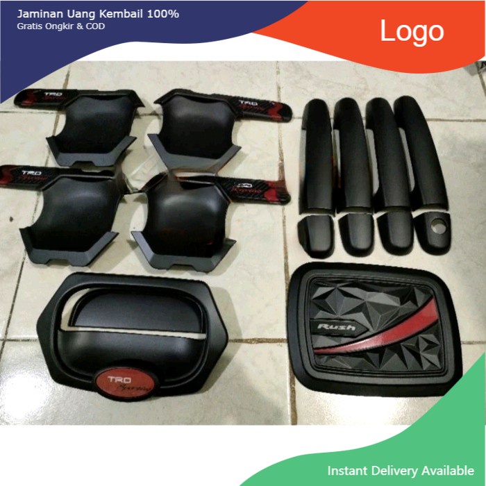 Paket handle+outer TRD+tank cover hitam doff Rush lama 2007 - 2017. Aksesoris mobil