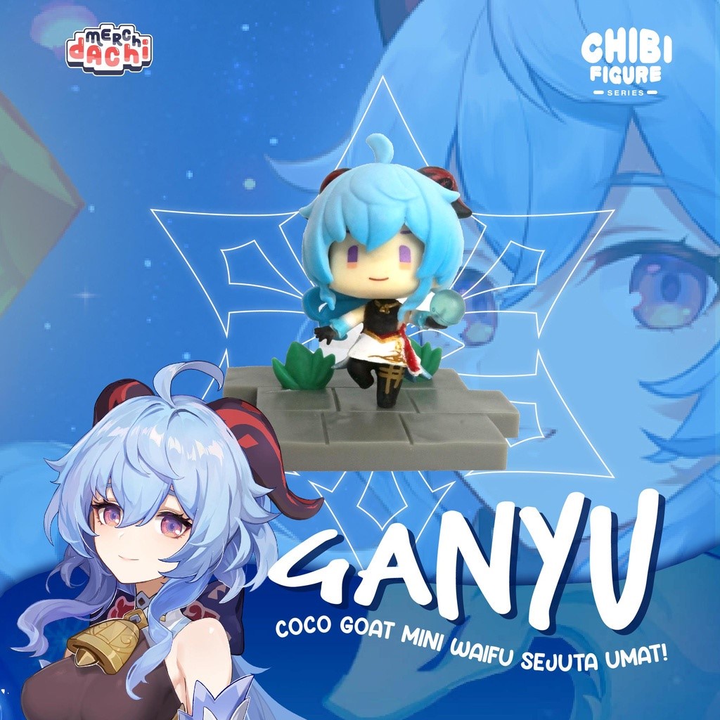Action Figure Chibi Ganyu Liyue & Mondstat Toy Mini