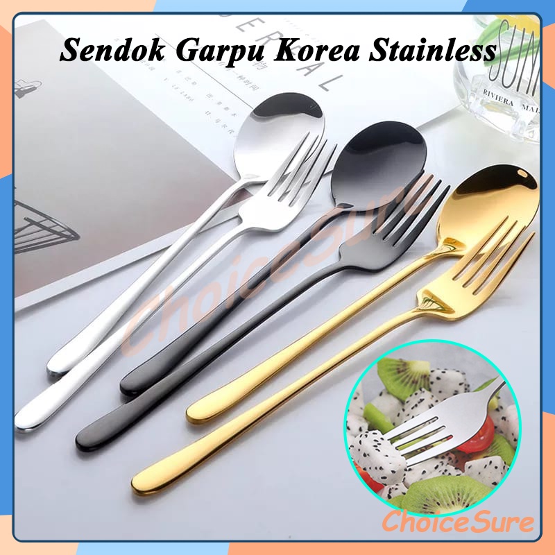Sendok Garpu Korea / Sendok Garpu Stainless Steel Sumpit Korea / Sendok Garpu Korea Stainless Steel 