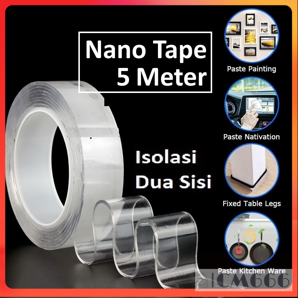 

Nano Double Tape /Nano Tape/Selotip Isolasi Bening 5 Meter