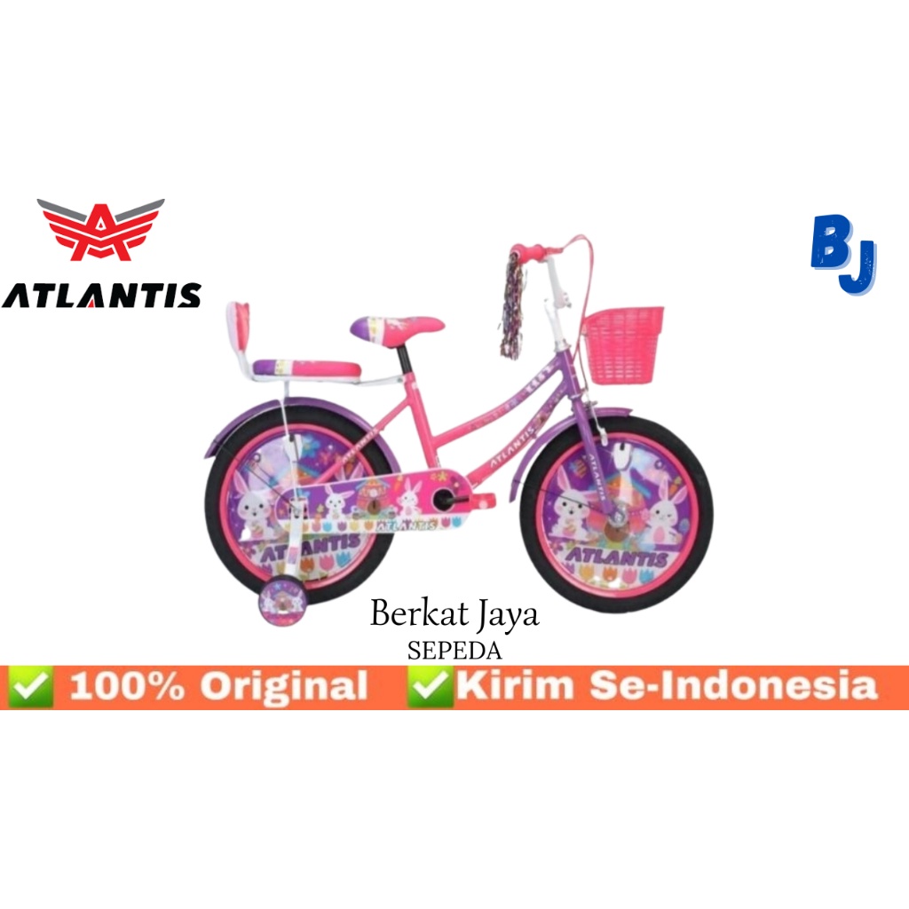Sepeda Anak Perempuan Mini 16" Atlantis / SEPEDA ANAK CEWEK USIA 3-5 TAHUN / SEPEDA ANAK KERANJANG