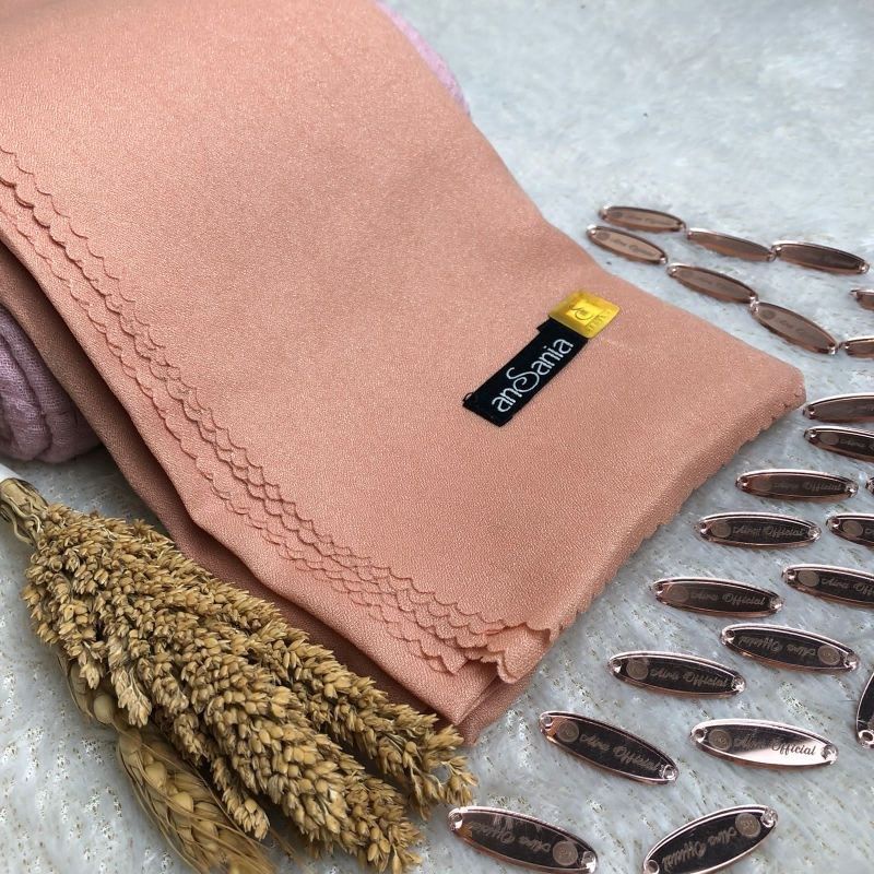 [COD] Kerudung Shinar Glamour Ansania Premium Original 110x110 cm warna pink soft salem