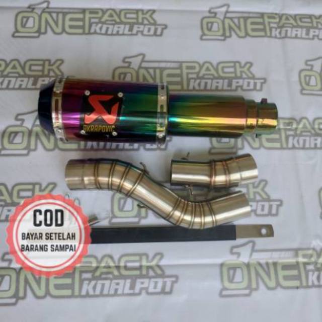 Knalpot akrapovic ninja 250 R FI MONO, cbr 250. Knalpot mt25. Cb150 r, slip on akrapovic rainbow BAS
