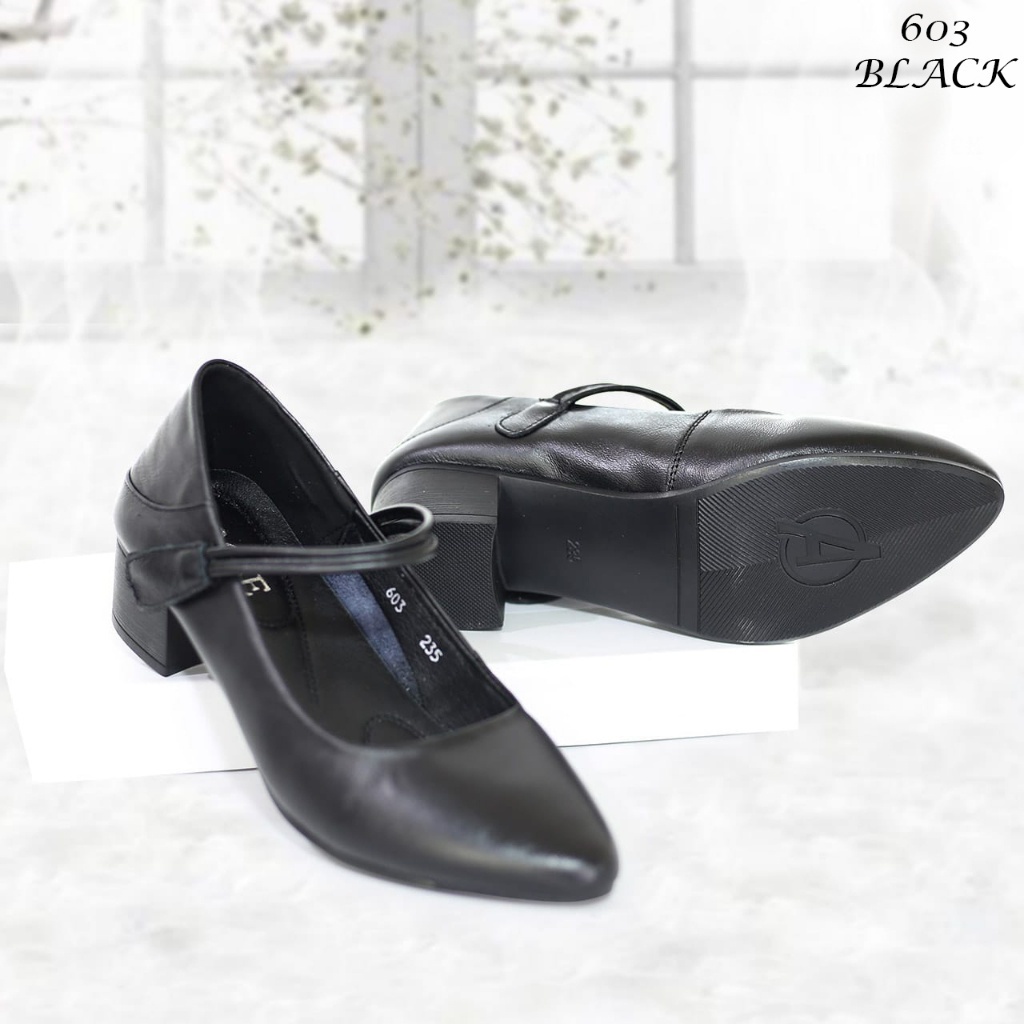 NEW - (J) (COD)  Sepatu Heels Wanita Kulit Asli HIgh Quality J603 Sepatu Pesta Wanita Import Sepatu 