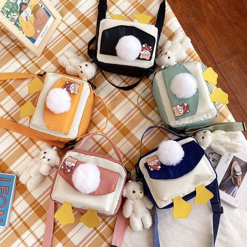 [Gongjin] Duckies Bag Tas Selempang Bahu Bebek Wanita Sling Bag Perempuan Import Korea Kualitas Premium Anak Sekolah Lucu Imut