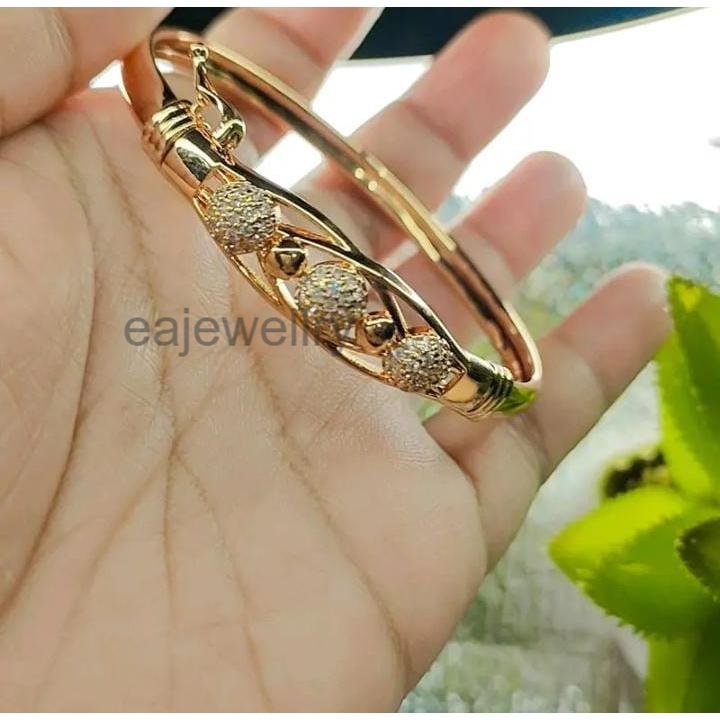 Gelang emas model baru dewasa asli 24 karat mewah simple perhiasan perempuan