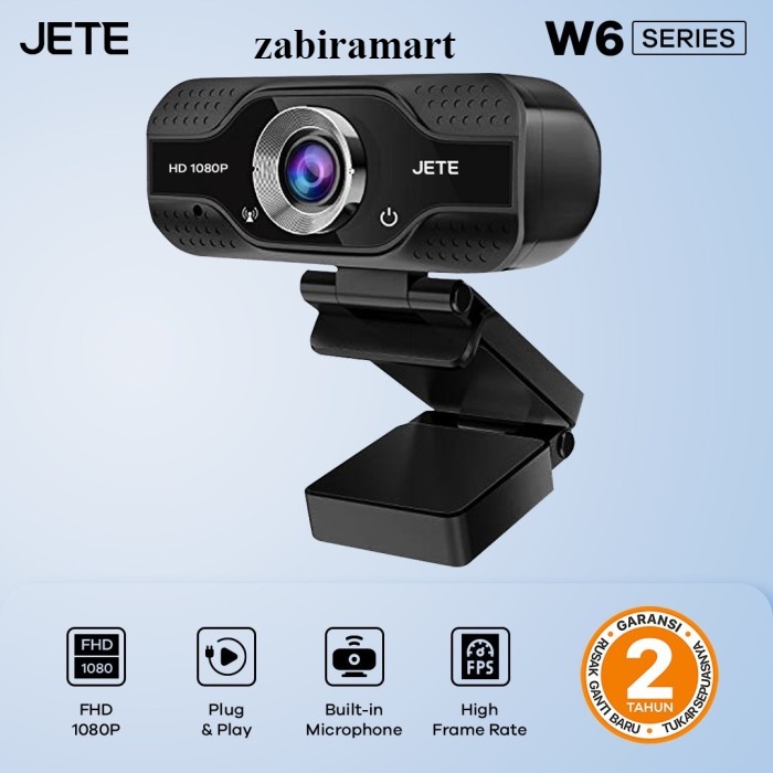 Jete Webcam W6 Full HD 1080 - Noise Reduction (Garansi Resmi)