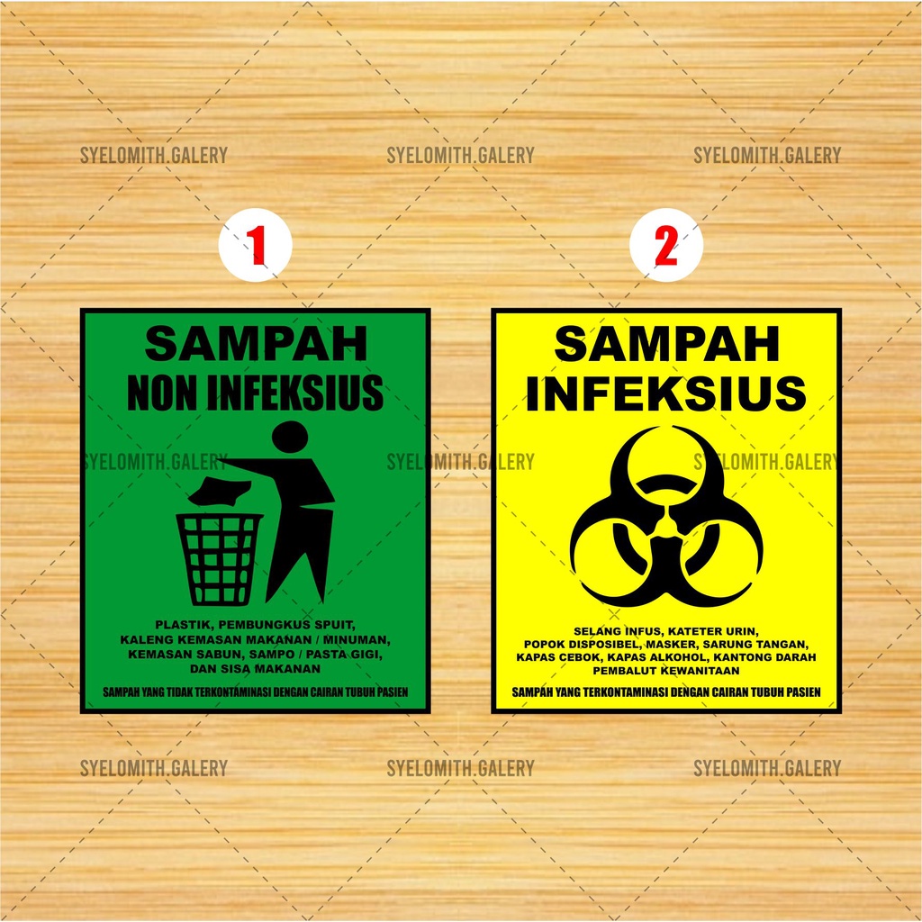 Stiker Sampah Infeksius Dan Non Infeksius -Stiker Sampah Organik Stiker Sampah Non Organik - Colorfu
