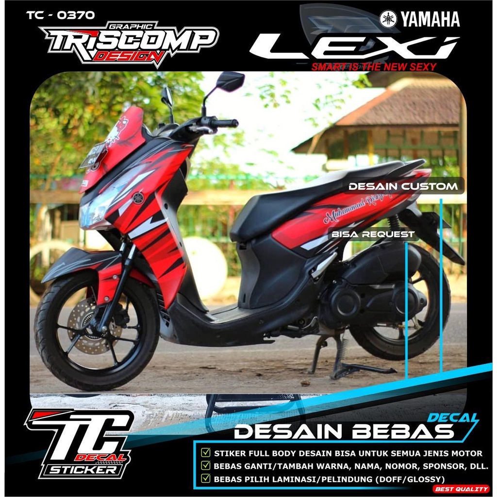 Sticker Decal Lexi Full Body baru Desain Custom bisa request - Stiker Motor Yamaha Lexi Full Body - 
