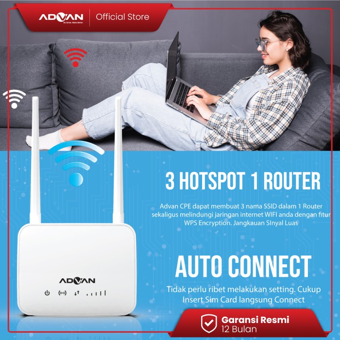 ADVAN CPE Start Hybrid Modem Wifi Router + 4G LTE Unlock All Operator
