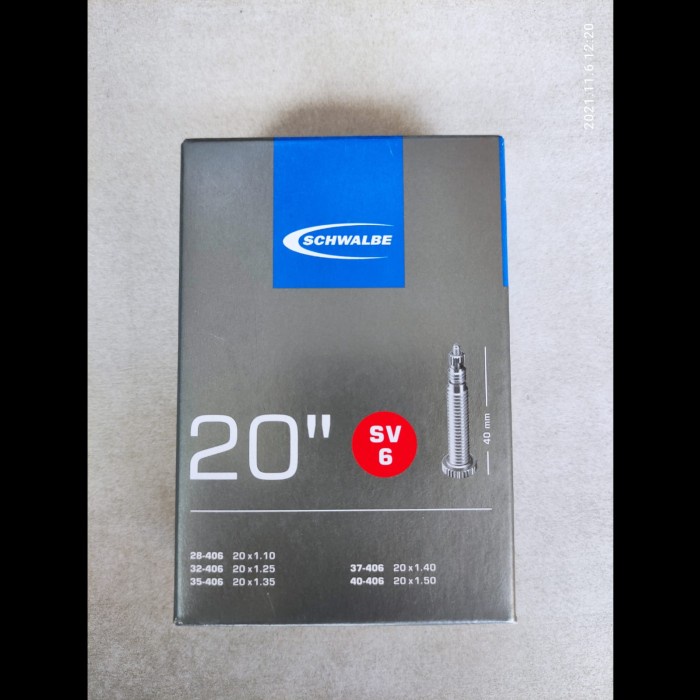 Tube Ban Dalam Schwalbe 20x1.0-1.5 FV40 SV6