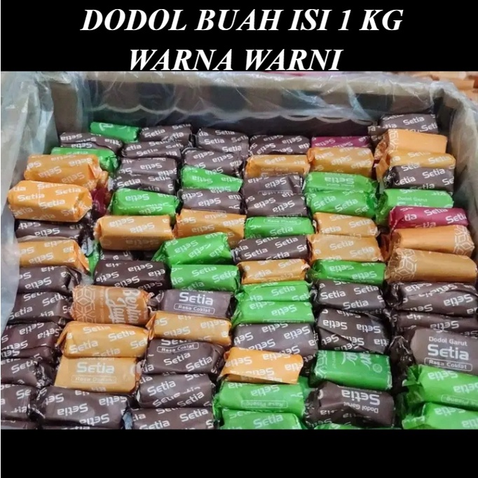 

DODOL BUAH ANEKA RASA TERBAIK 1 kg OLEH OLEH KHAS GARUT VIRAL DODOL KERTAS WARNA WARNI