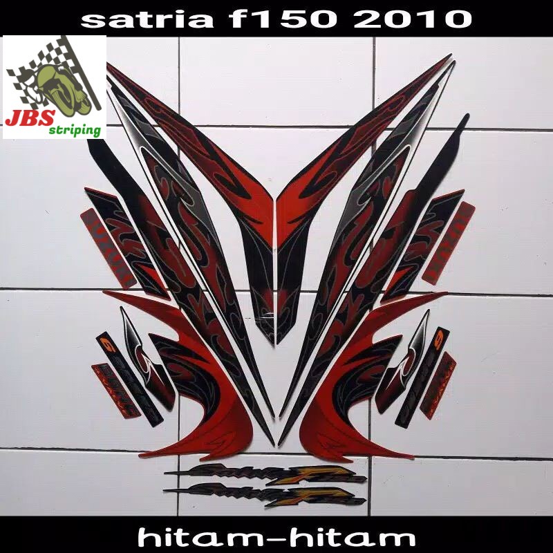 striping satria fu f stiker suzuki satria f fu barong 150 2010 hitam merah