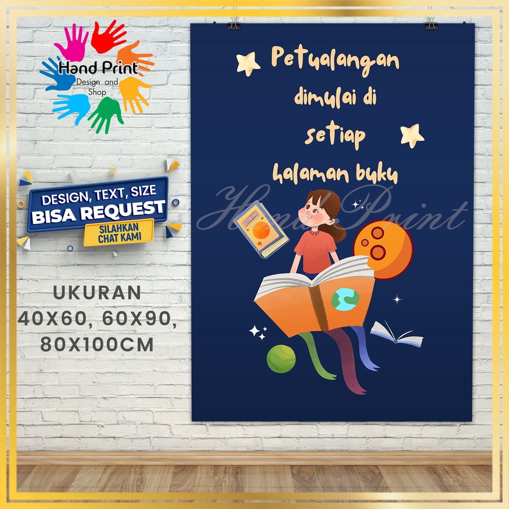 SPANDUK / BANNER / MMT Ayo Membaca Pojok Baca Pendidikan Motivasi Anak Buku Perbustakaan B