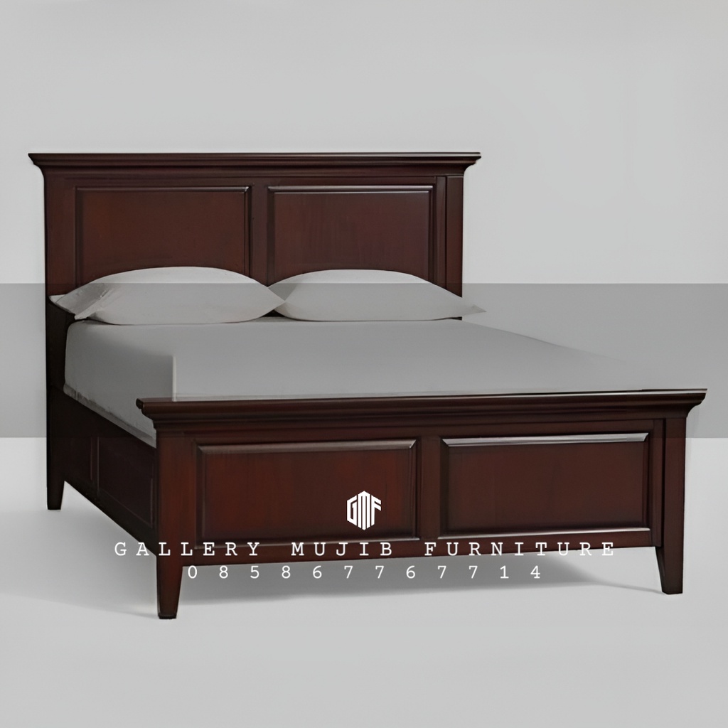 Tempat Tidur Sandaran Dipan Divan Ranjang Minimalis Kayu Jati - 100x200