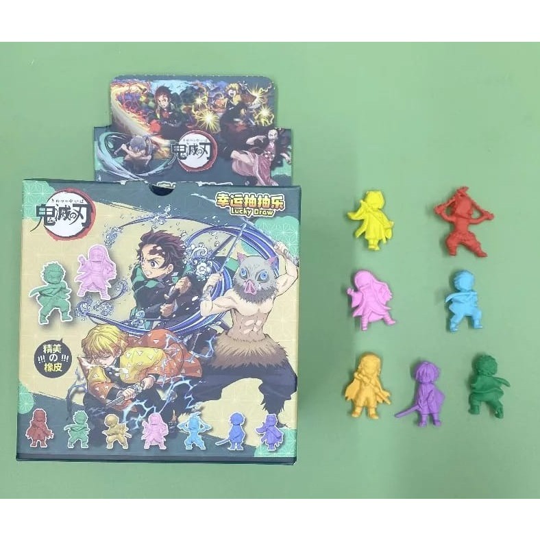 

Mystery Bag Eraser Kimetsu No Yaiba Blind Bag Eraser Penghapus Pensil Demon Slayer