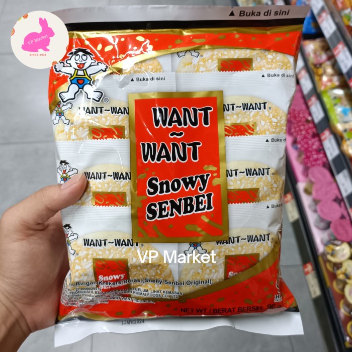 

Rice Crackers Want Want Snowy Shelly Senbei 96g | Snack Cracker Beras