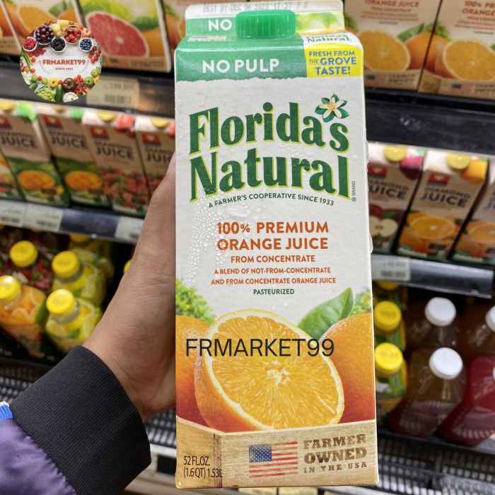 

Floridas Natural Premium Orange Juice No Pulp | Jus Jeruk 100% Premium