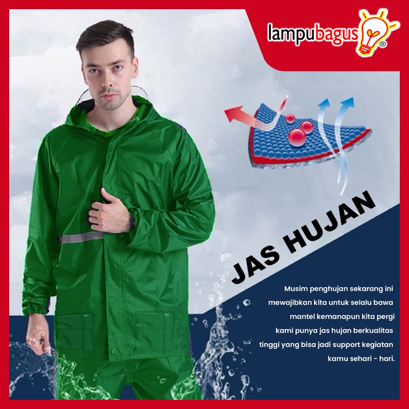 Jas Hujan Pria Wanita Tebal / Jas Hujan Stelan Premium