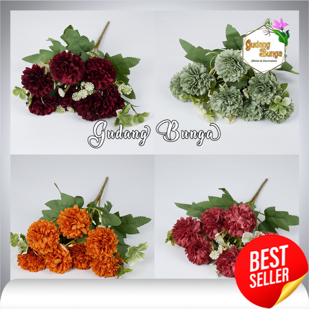 UBUR UBUR BABY ARTIFICIAL BUNGA HADIAH BUATAN BUKET ARTIFISIAL IMPORT MURAH BERKUALITAS DEKORASI PERNIKAHAN HIASAN POT RUMAH CAFE HOME DECOR FESTIVAL CHRYSANTHEMUM KRISAN ASTER PREMIUM ROSE POMPOM