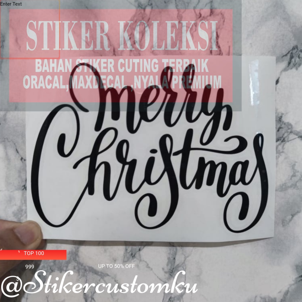 

Sticker Balon Merry Christmas Stiker Cutting Natal Balon PVC Type 12