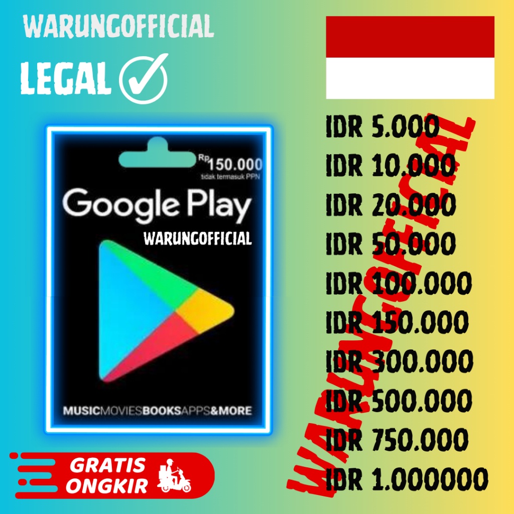 Promo Waller Voucher Google Play Indo Indonesia IDR 20k 20.000