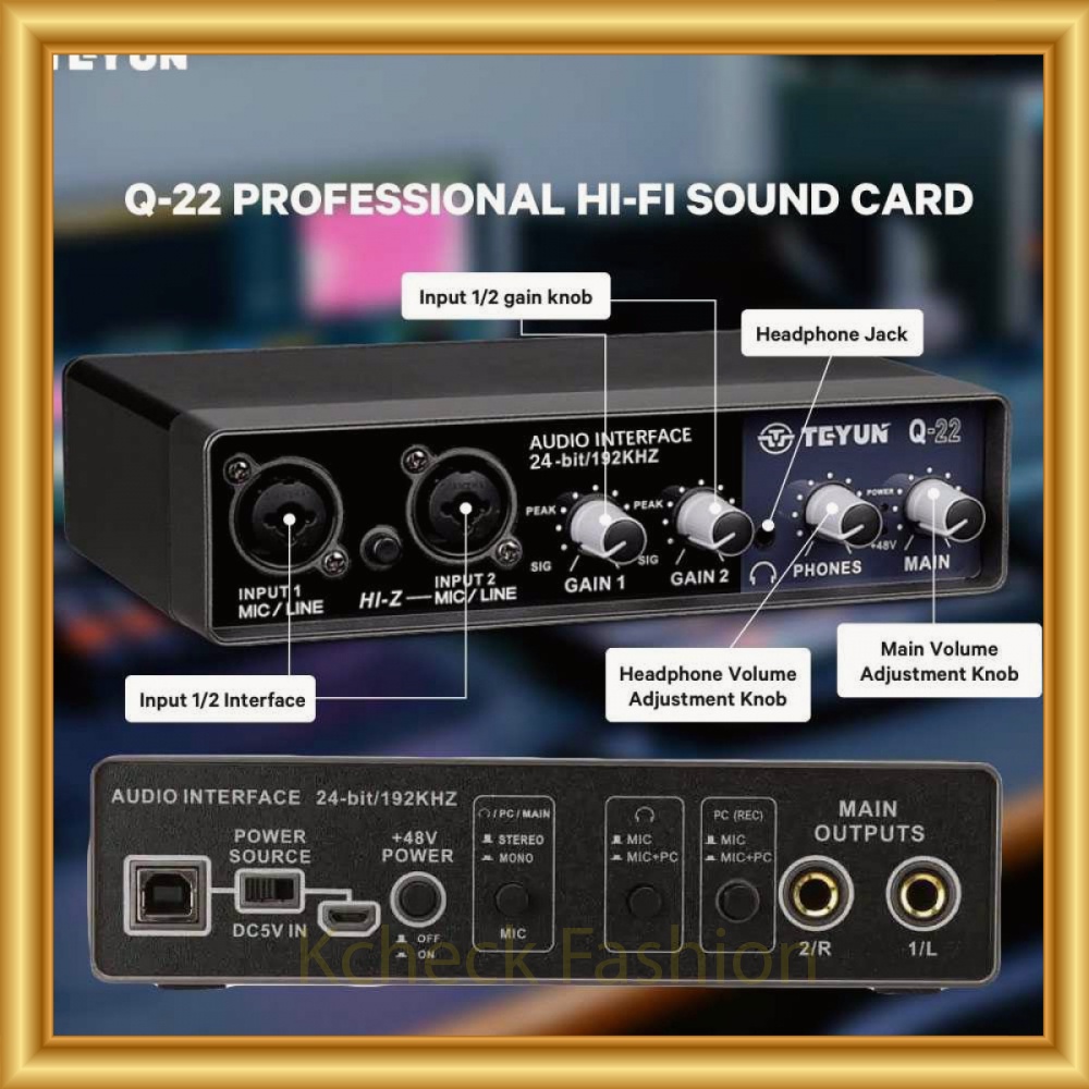 Microphone Hi-Fi Sound Card Amplifier USB Live Broadcast -LM703